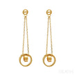 14K Gold Plated Sterling Silver Long Circle Stud Earrings Aaliyah