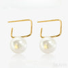 14K Gold Plated Sterling Silver Pearl Drop Earrings Alice