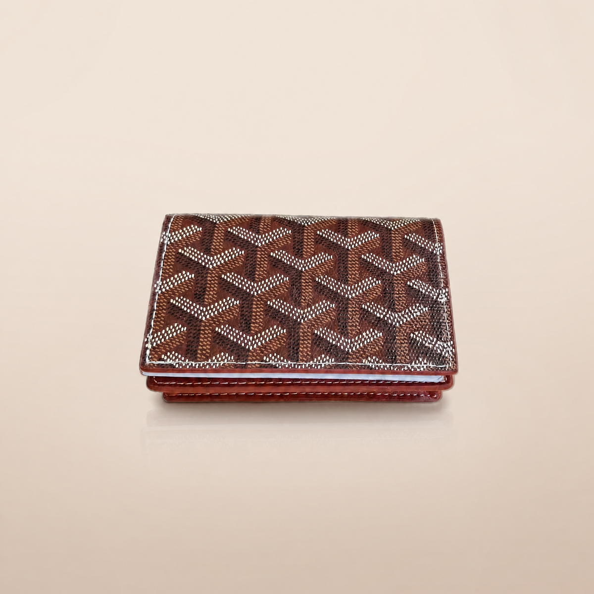 Honore Chevron Card Wallet - Red