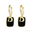 18K Gold Plated Letter Sterling Silver Hoop Earrings Noa