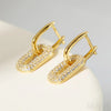 18K Gold Plated Sterling Silver Dangling Hoop Earrings Jet