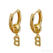 18K Gold Plated Sterling Silver Hoop Initial Earrings Uma