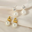 18K Gold Plated Sterling Silver Minimalist Pearl Stud Earrings Nan
