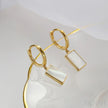 18K Gold Plated Sterling Silver Mother Of The Pearl Hoop Earrings Jay