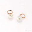 18K Gold Plated Sterling Silver Pearl Hoop Earrings Dot