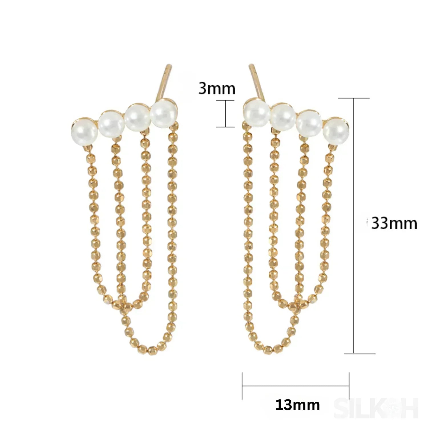 18K Gold Plated Sterling Silver Pearl Tassel Earrings Kay