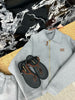 Logo Zip Sweatshirt & Braided Sandals Set