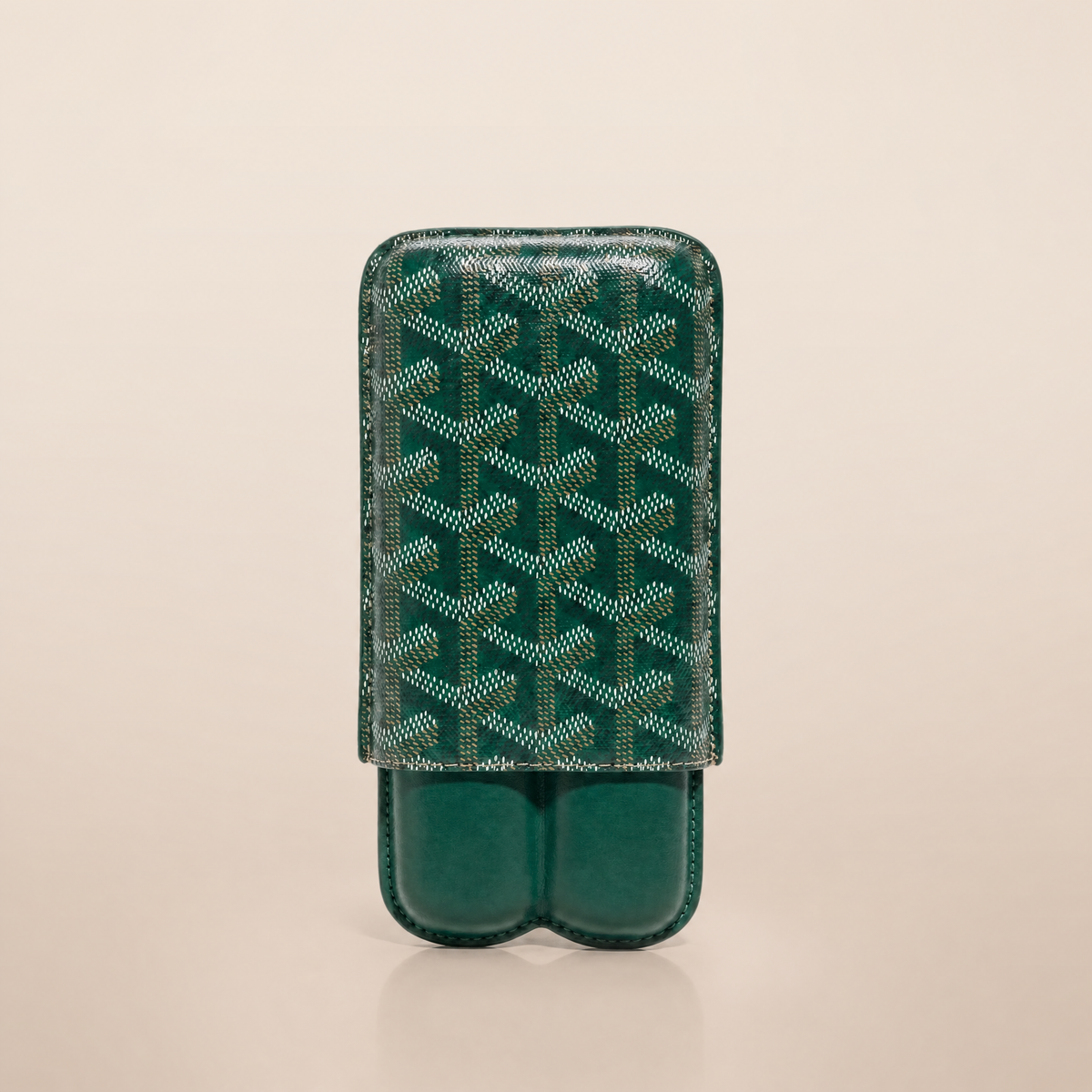 Churchill Cigar Case — Green, 2 Cigar