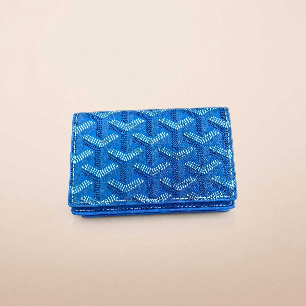 Honore Chevron Card Wallet - Sky Blue