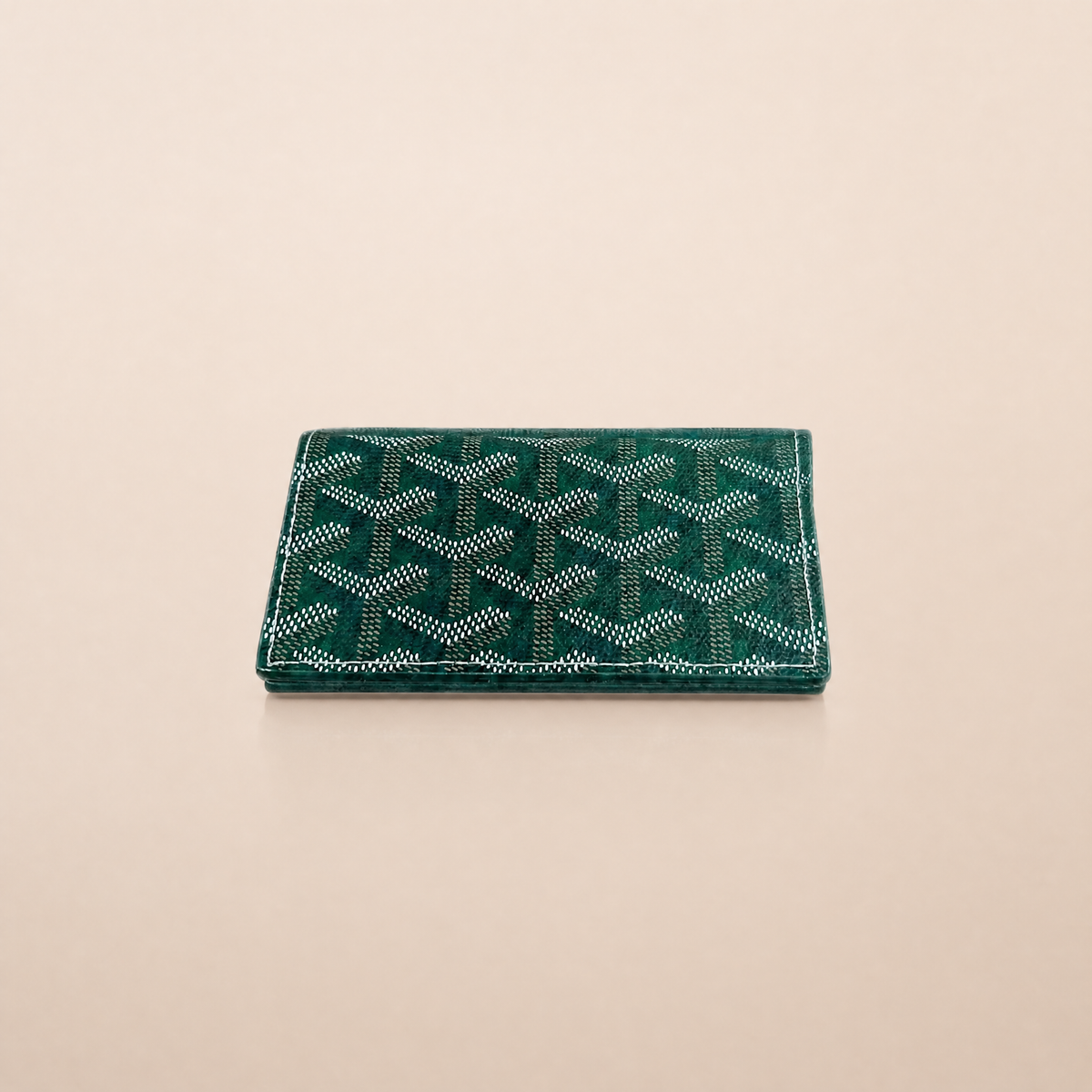 Honore Chevron Card Wallet - Green