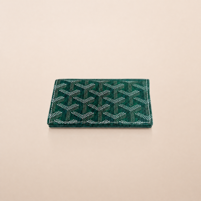 Honore Chevron Card Wallet - Green