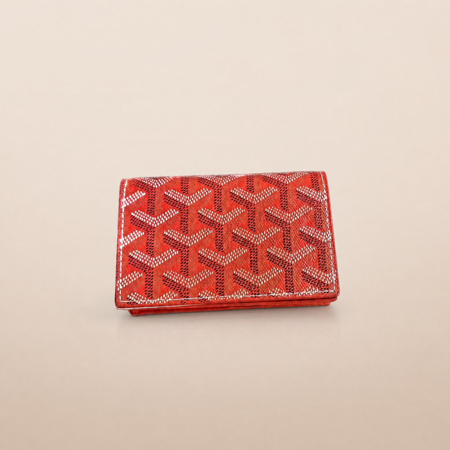 Honore Chevron Card Wallet - Orange Red