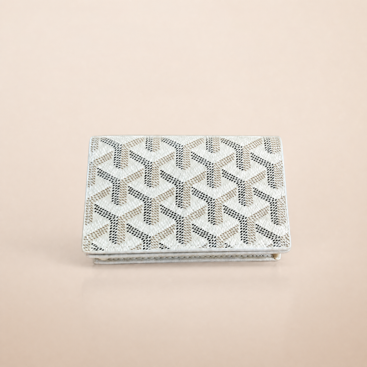 Honore Chevron Card Wallet - Off-white