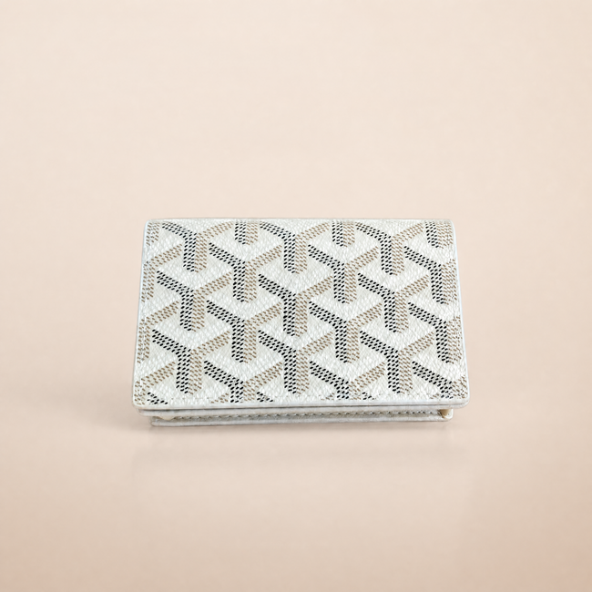 Honore Chevron Card Wallet - Off-white