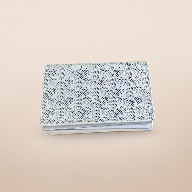 Honore Chevron Card Wallet - White