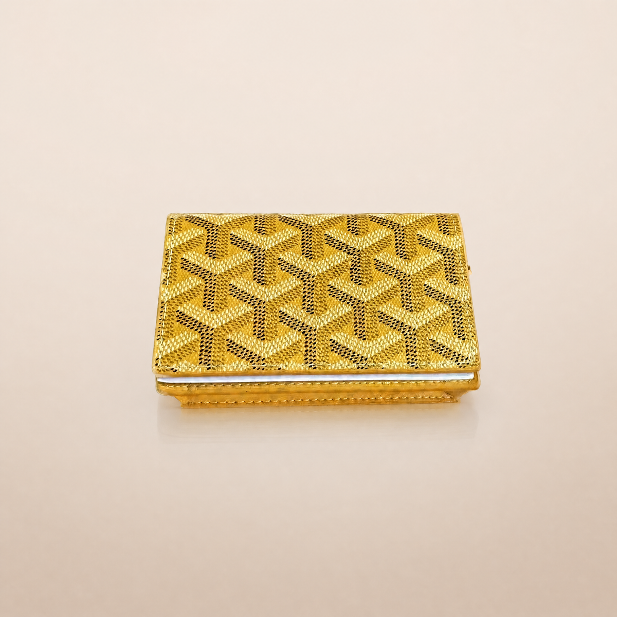 Honore Chevron Card Wallet - Yellow