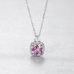 Cushion Cut Sterling Silver Pink Morganite Bridal Jewelry Set Amy