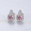 Cushion Cut Sterling Silver Pink Morganite Bridal Jewelry Set Amy