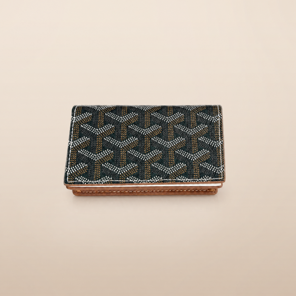 Honore Chevron Card Wallet - Black-Brown