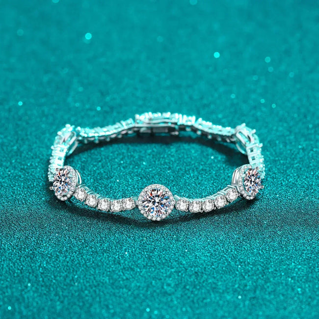Dazzling Round Cut Moissanite Tennis Bracelet Cal