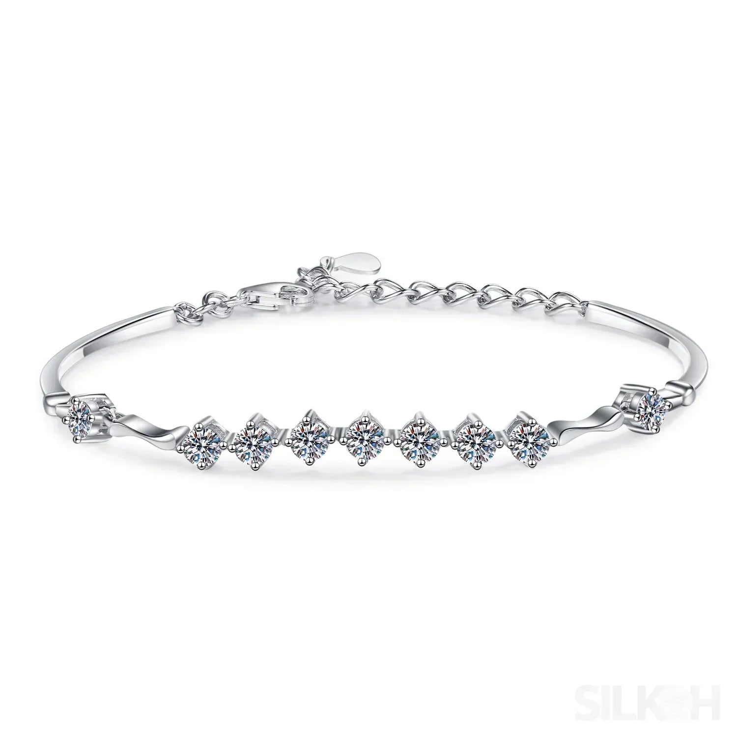 Delicate Nine Stars Adjustable Moissanite Bracelet Ana