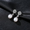 Elegant Sterling Silver Pearl Drop Bridal Earrings Bry