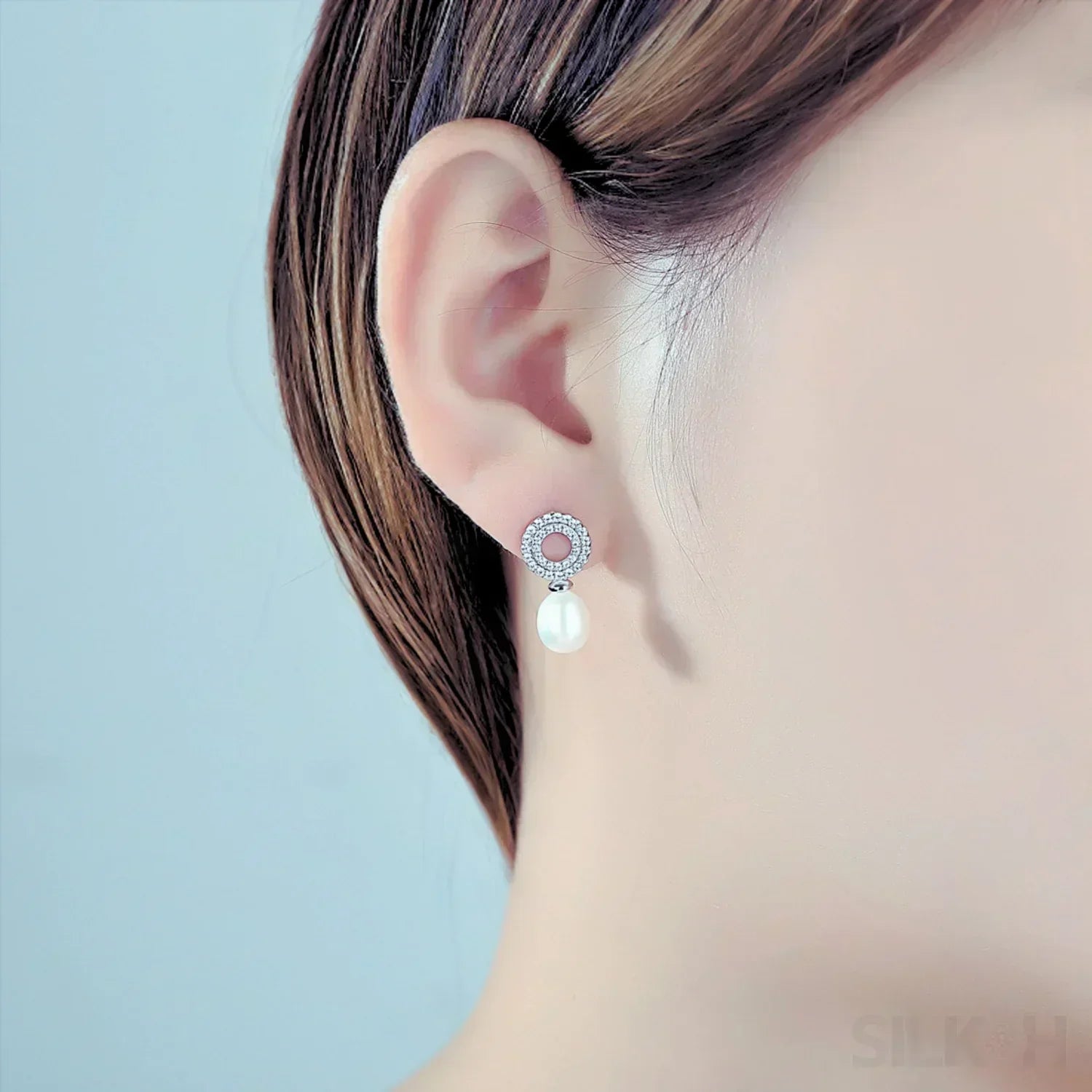 Freshwater Sterling Silver Pearl Stud Earrings Adeline