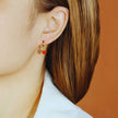 Heart Shaped Sterling Silver Retro Hoop Earrings Una