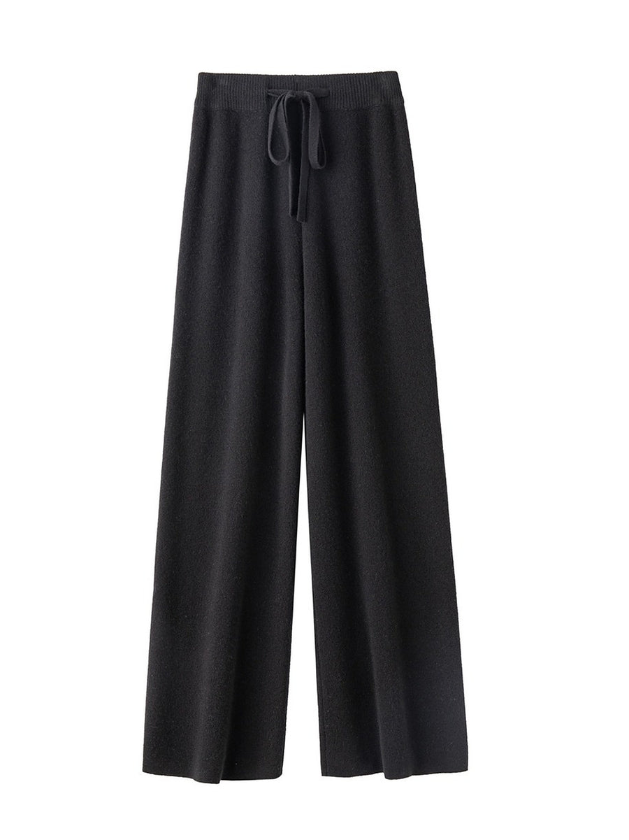 The black trousers laid flat