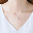 Micropaved Cubic Zirconia Sterling Silver Pearl Bridal Jewelry Set Ana
