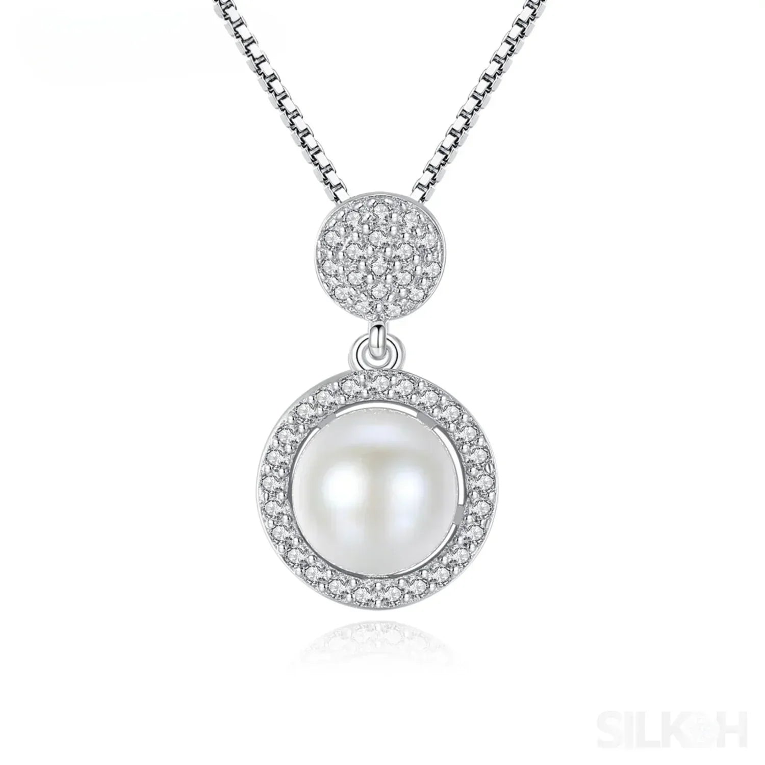 Micropaved Cubic Zirconia Sterling Silver Pearl Bridal Jewelry Set Ana