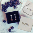 Oval Sterling Silver Long Pearl Earrings For brides and Bridesmaids Amy