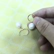 Oval Sterling Silver pearl Hoop Earrings Ana