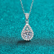 Pear Shaped 925 Sterling Silver Moissanite Necklace Ava
