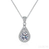 Pear Shaped 925 Sterling Silver Moissanite Necklace Ava