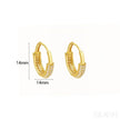 Round 18K Gold Plated Sterling Silver Zircon Inlaid Huggie Earrings Lou