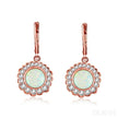 Round Retro Sterling Silver Opal Drop Bridal Earrings Cat