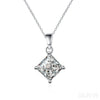 Square Shaped 925 Sterling Silver Moissanite Necklace Dee
