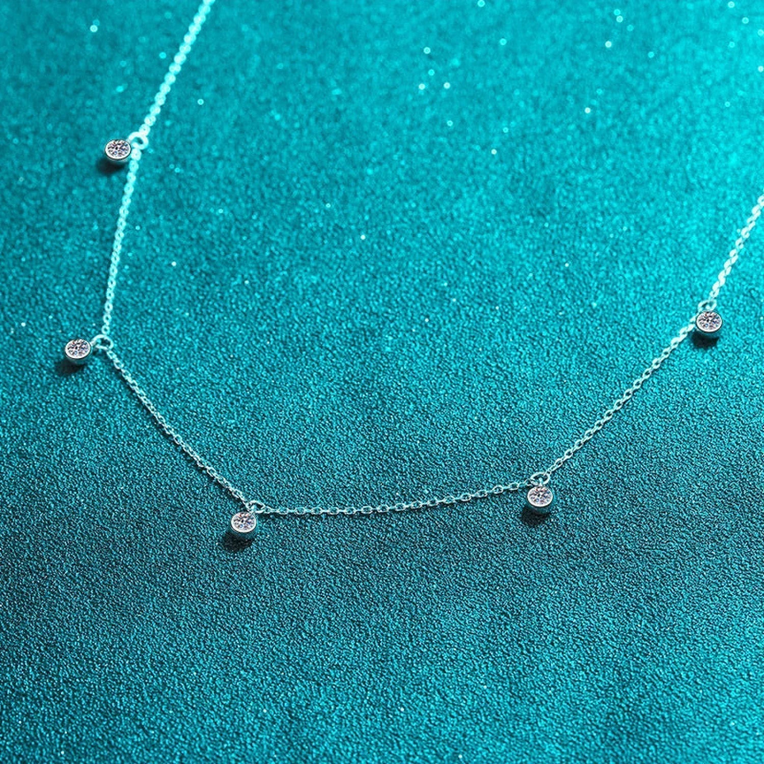Star Clavicle 925 Sterling Silver Moissanite Necklace Cam
