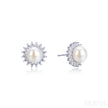Sunflower Sterling Silver Pearl Stud Earrings Amaya