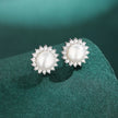 Sunflower Sterling Silver Pearl Stud Earrings Amaya