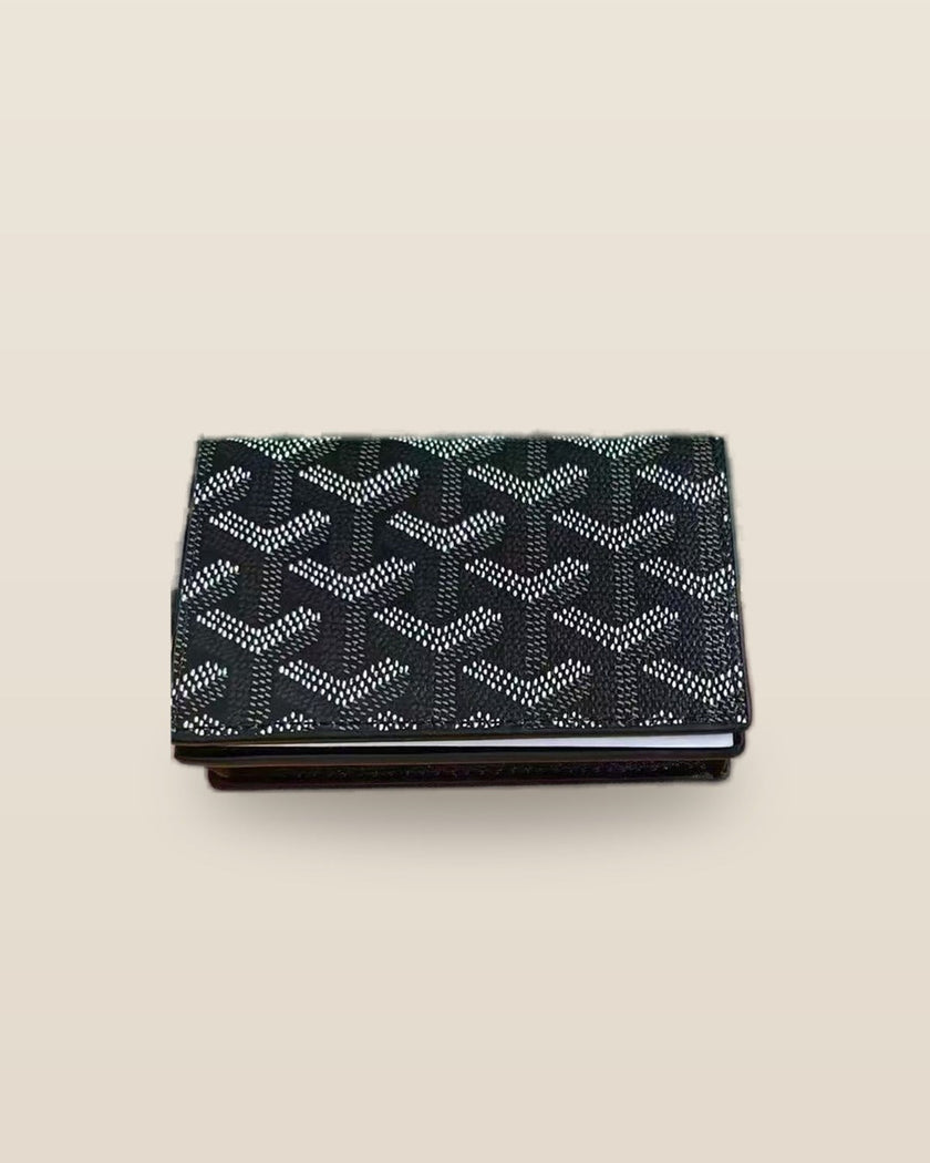 Honore Chevron Card Wallet - Black