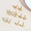 Zircon Inlaid 18K Gold Plated Sterling Silver Minimalist Stud Earrings Mia